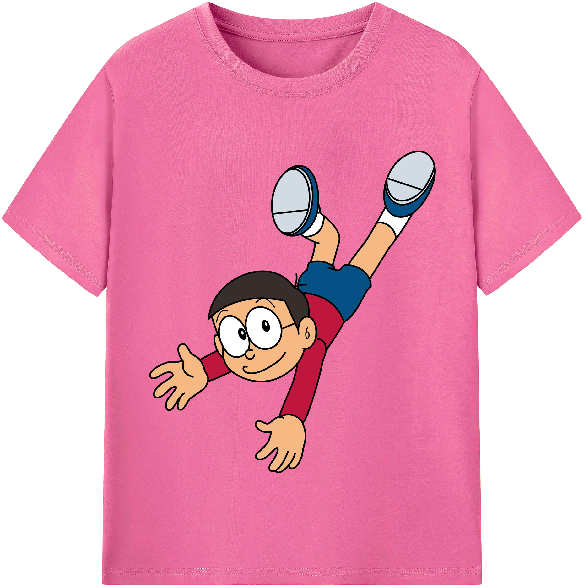 （画像用） ドラえもん 野比 のび太 Doraemon Nobita Nobi レディースカジュアルプリントTシャツ（綿100％）